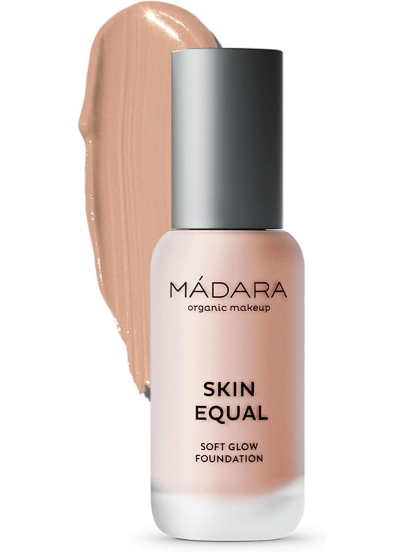 MÁDARA Organic Skincare | Skin Equal Soft Glow Foundation SPF15 ROSE IVORY 30-30ml, Mineral foundation with hyaluronic acid, Buildable medium coverage, Dewy foundation, Vegan, COSMOS certified - Image 1